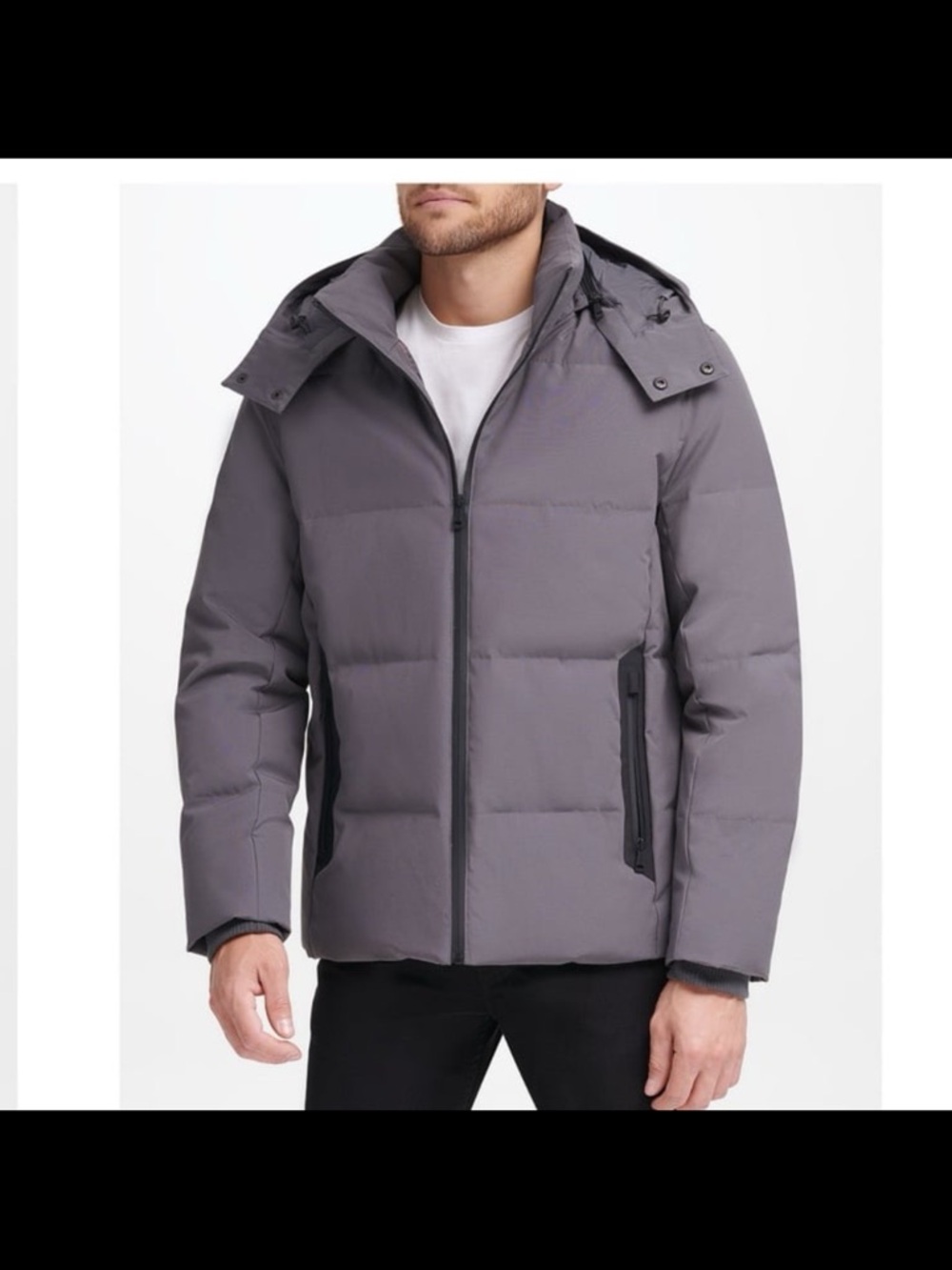 NWT Cole Hann men’s dry hand down with detach hood coat charcoal XL